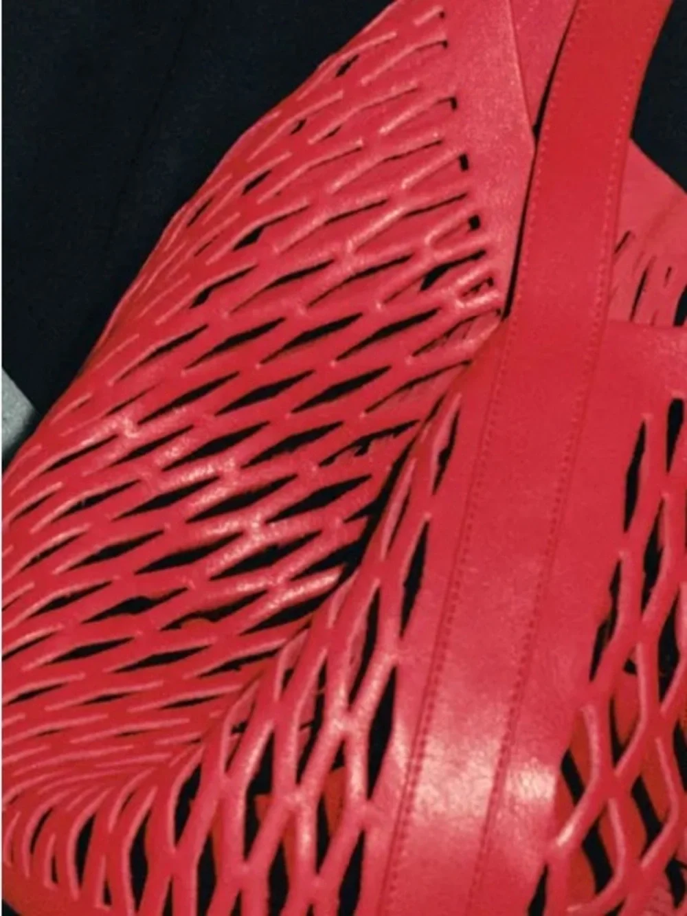 Zara Red Die Cut Leather Bag
